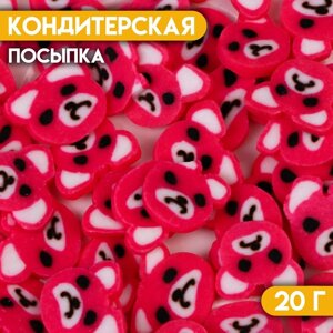 Кондитерская посыпка "Панда", розовая, 20 г