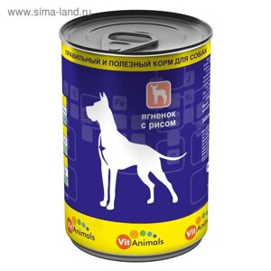 Консервы VitAnimals для собак, ягненок с рисом, 410 г.