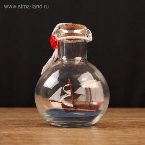 Корабль сувенирный "Всеслав", в бутылке, вертикальн. 9*7см
