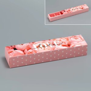 Коробка для конфет, кондитерская упаковка «Love», 5 х 21 х 3.3 см