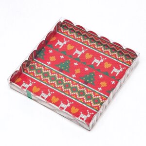 Коробка для печенья "Вязанка", 21 х 21 х 3 см