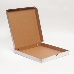 Коробка для пиццы, белая, 41 х 41 х 4 см
