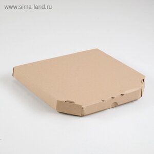 Коробка для пиццы, бурая, 25,5 х 25,5 х 3 см