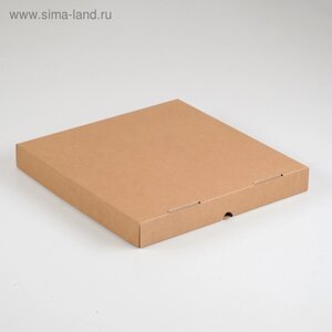 Коробка для пиццы, бурая, 33 х 33 х 4 см