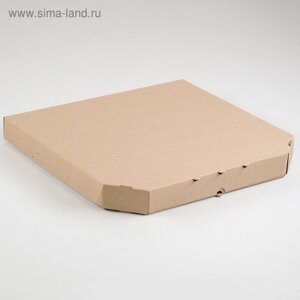Коробка для пиццы, бурая, 42 х 42 х 4,5 см