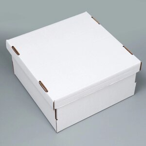 Коробка для торта, кондитерская упаковка «Белая», 29 х 29 х 15 см