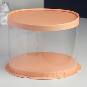 Коробка для торта, кондитерская упаковка, «Розовая», 22 х 22 х 16 см