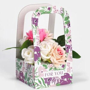Коробка-переноска для цветов «Only for you», 12 12 22 см