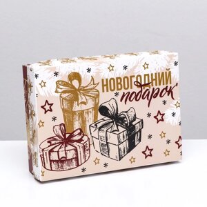 Коробка подарочная новогодняя складная, "Изысканность", 21 х 15 х 5,7 см