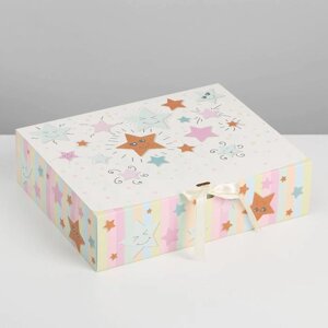 Коробка подарочная, упаковка, «Счастье», 31 х 24.5 х 8 см, БЕЗ ЛЕНТЫ