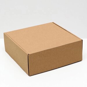 Коробка самосборная, крафт, 25 х 25 х 9,5 см