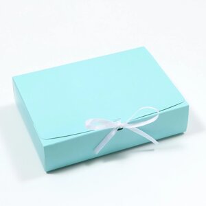 Коробка складная, голубая, 21 х 15 x 5 см