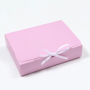 Коробка складная, розовая, 21 х 15 x 5 см