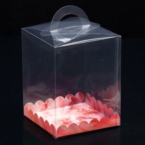 Коробка-сундук, кондитерская упаковка «Нежные цветы», 14 х 14 х 18 см