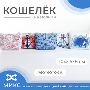 Кошелёк монетница детская на молнии «Выбражулька», цвет МИКС/голубой