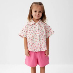 Костюм для девочки (рубашка и шорты) KAFTAN, р. 34 (122-128), розовый