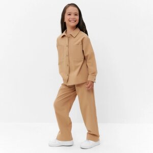 Костюм (рубашка и брюки) детский KAFTAN "Лен", размер 28 (86-92см) бежевый