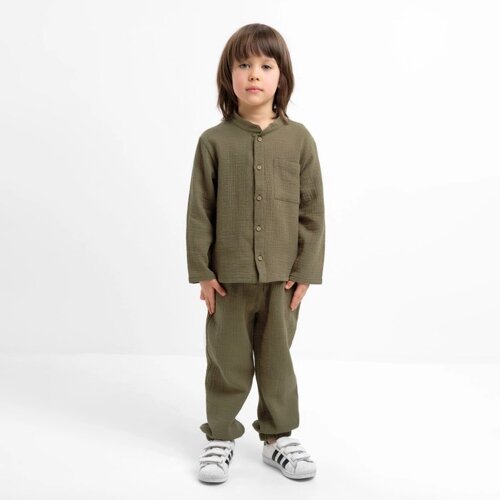Костюм (рубашка и брюки) детский KAFTAN "Муслин", р. 30 (98-104 см) хаки