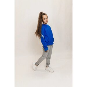Костюм спортивный для девочек Isee, рост 128-134 см, цвет синий, серый