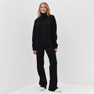 Костюм женский (джемпер+брюки ) MINAKU: Knitwear collection цвет черный, р-р 46-48