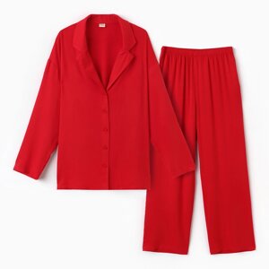 Костюм женский (рубашка , брюки) MINAKU: Casual Collection цвет красный, р-р 50