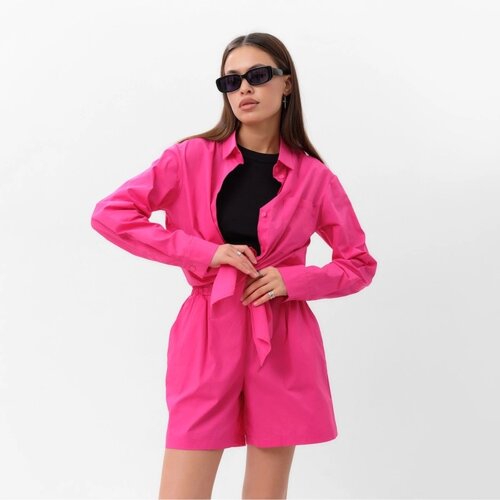 Костюм женский (рубашка и шорты) MIST Summer time, размер 48, розовый