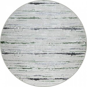 Ковёр круглый Kleopatra 38462A, размер 200x200 см, цвет green fls/l. grey