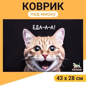 Коврик под миску "Пижон" 43 х 28 см "Еда-а-а!