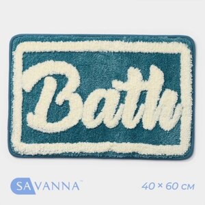 Коврик SAVANNA Bath, 4060 см, цвет бирюзовый