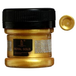 Краска акриловая 25мл, LUXART Royal gold, с высоким содержанием металлизированного пигмента, золото лимонное