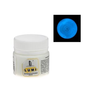 Краска акриловая люминесцентная (светящаяся в темноте), LUXART Lumi, 20 мл, белый, небесно-голубое свечение (L9V20)