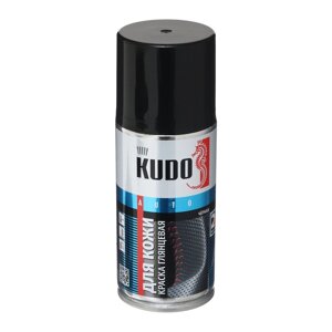 Краска для кожи автомобиля KUDO, чёрная, глянцевая, 210 мл KU-5271