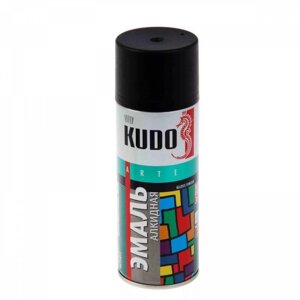 Краска KUDO черная матовая алкидная, 520 мл, аэрозоль Ku-1102