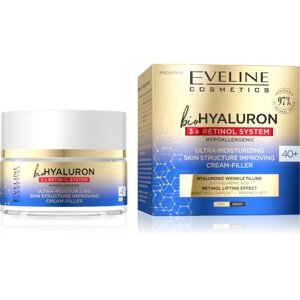 Крем-филлер для лица Eveline bioHyaluron 40+ультраувлажняющий, день/ночь, 50 мл
