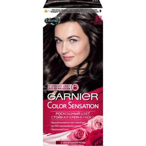 Крем-краска для волос Garnier Color Sensation, тон 3.11 пепельный чёрный
