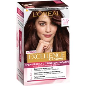 Крем-краска для волос L'Oreal Excellence Creme, тон 415 морозный шоколад