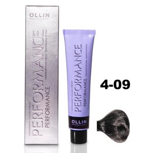 Крем-краска для волос Ollin Professional Performance, тон 4/09 шатен прозрачно-зеленый, 60 мл