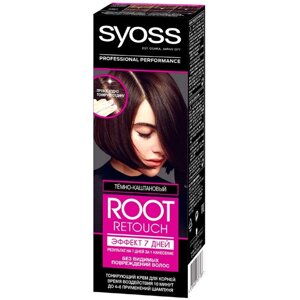 Крем тонирующий для волос Syoss Root Retouch, тёмно-каштановый, 60 мл