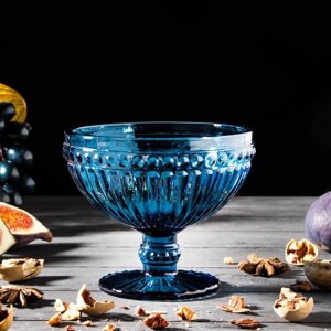 Креманка стеклянная «Босфор», 350 мл, 1211 см, цвет синий