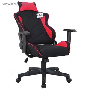 Кресло игровое BRABIX "GT Racer GM-101", подушка, ткань, черное/красное