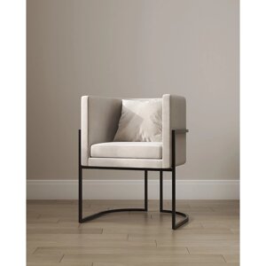 Кресло «LUNA», 606477 см, цвет кремовый, каркас чёрный