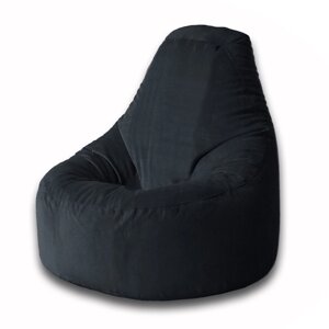 Кресло-мешок «Груша» Позитив Luma, размер XL, диаметр 95 см, высота 125 см, велюр, цвет чёрный