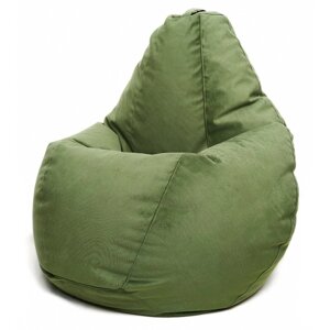 Кресло-мешок «Груша» Позитив Luma, размер XL, диаметр 95 см, высота 125 см, велюр, цвет зелёный