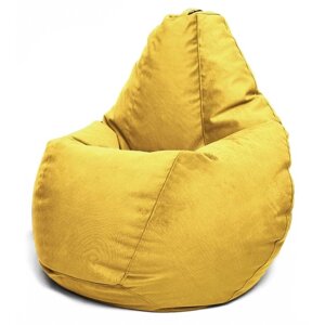 Кресло-мешок «Груша» Позитив Maserrati, размер XXL, диаметр 105 см, высота 130 см, велюр, цвет жёлтый