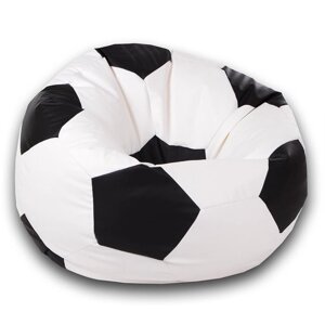 Кресло-мешок «Мяч», размер 100 см, см, искусственная кожа, цвет белый, черный