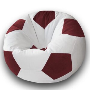 Кресло-мешок «Мяч», размер 100 см, см, велюр, цвет белый, бордовый