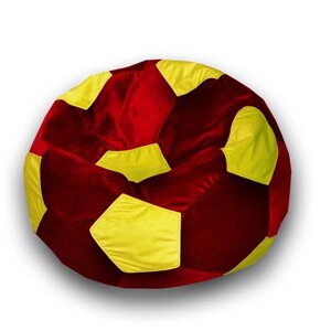 Кресло-мешок «Мяч», размер 100 см, см, велюр, цвет красный, жёлтый