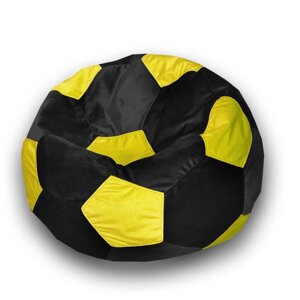Кресло-мешок «Мяч», размер 80 см, см, велюр, цвет чёрный, жёлтый