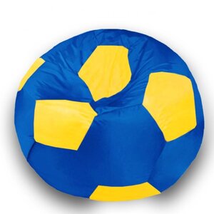 Кресло-мешок Мяч, размер 80 см, ткань оксфорд, цвет синий, жёлтый
