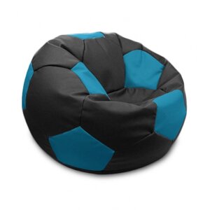 Кресло-мешок «Мяч», размер 90 см, см, искусственная кожа, чёрный, голубой